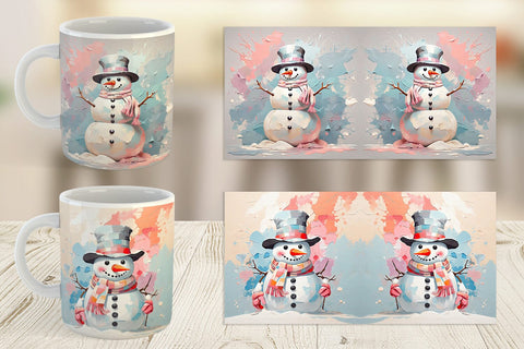 Mug Snowman Painting Sublimation artnoy 