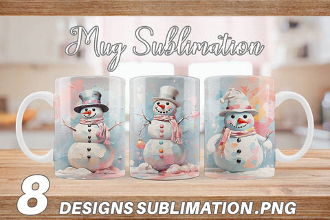 Mug Snowman Painting Sublimation artnoy 