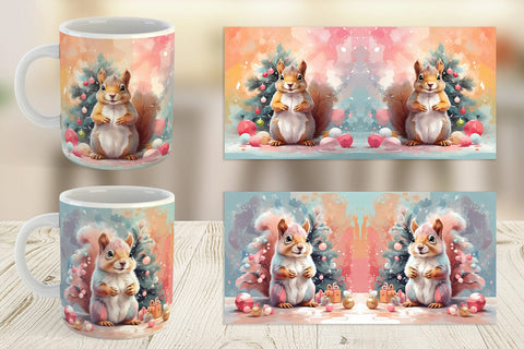 Mug Squirrel Christmas Sublimation artnoy 