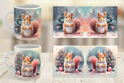 Mug Squirrel Christmas Sublimation artnoy 