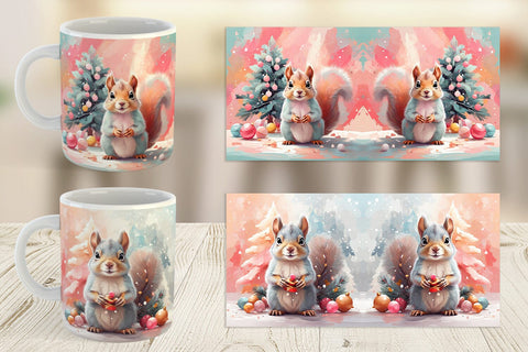 Mug Squirrel Christmas Sublimation artnoy 