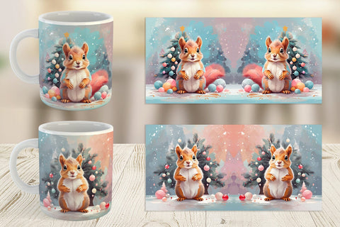 Mug Squirrel Christmas Sublimation artnoy 