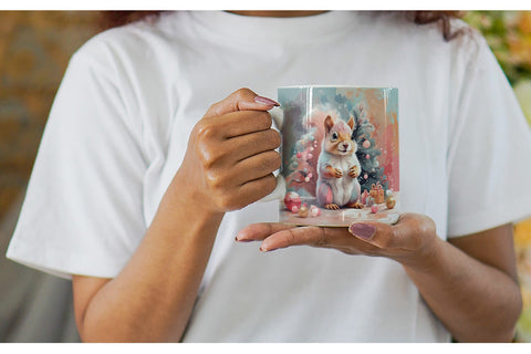 Mug Squirrel Christmas Sublimation artnoy 