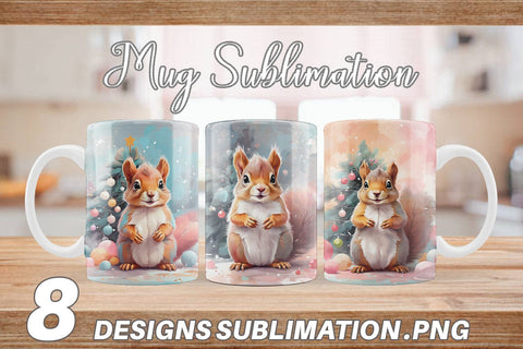 Mug Squirrel Christmas Sublimation artnoy 