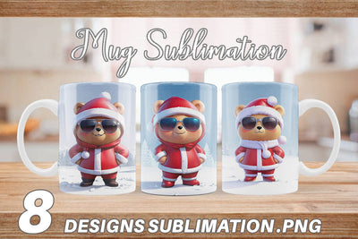 Mug Teddy Bear Christmas Sublimation artnoy 