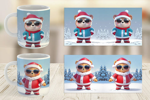 Mug Teddy Bear Christmas Sublimation artnoy 