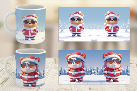 Mug Teddy Bear Christmas Sublimation artnoy 