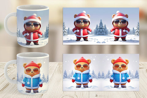 Mug Teddy Bear Christmas Sublimation artnoy 