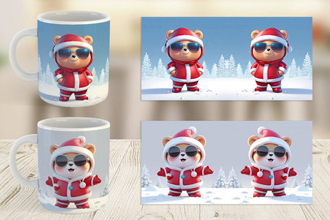 Mug Teddy Bear Christmas Sublimation artnoy 
