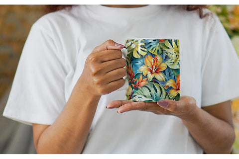 Mug Tropical Flowers Pattern Sublimation artnoy 