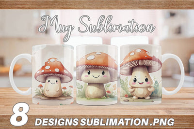 Mug Watercolor Mushrooms Sublimation artnoy 