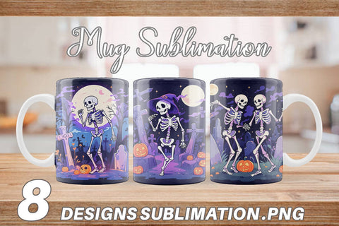 Mug Watercolor Skeleton Sublimation artnoy 