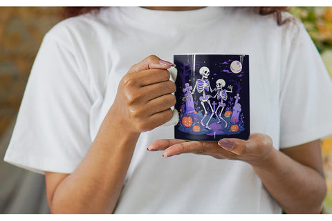 Mug Watercolor Skeleton Sublimation artnoy 