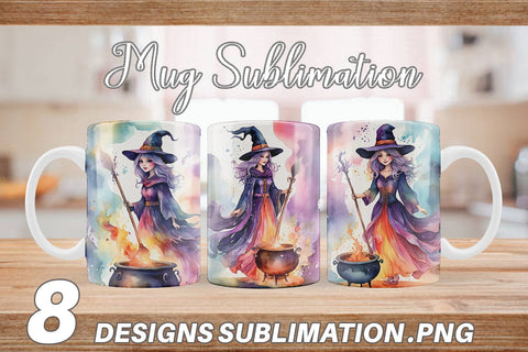Mug Watercolor Witch Sublimation artnoy 