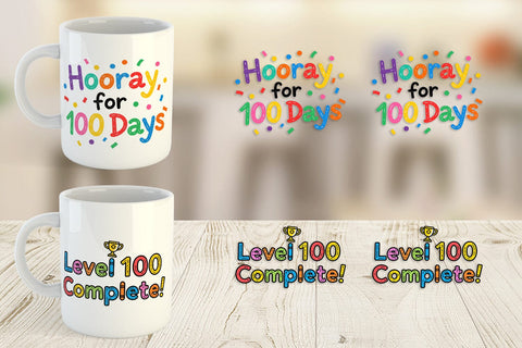 Mug Wrap 100 Days Crayon Fun Quotes Sublimation artnoy 