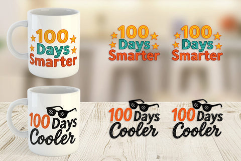 Mug Wrap 100 Days Crayon Fun Quotes Sublimation artnoy 
