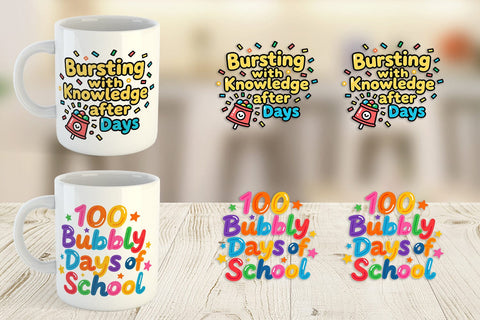 Mug Wrap 100 Days Gumball Fun Quotes Sublimation artnoy 
