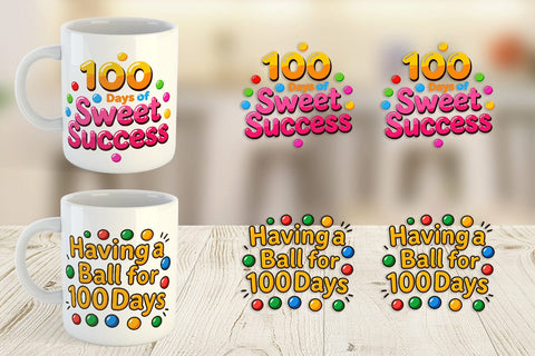 Mug Wrap 100 Days Gumball Fun Quotes Sublimation artnoy 