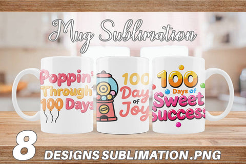 Mug Wrap 100 Days Gumball Fun Quotes Sublimation artnoy 