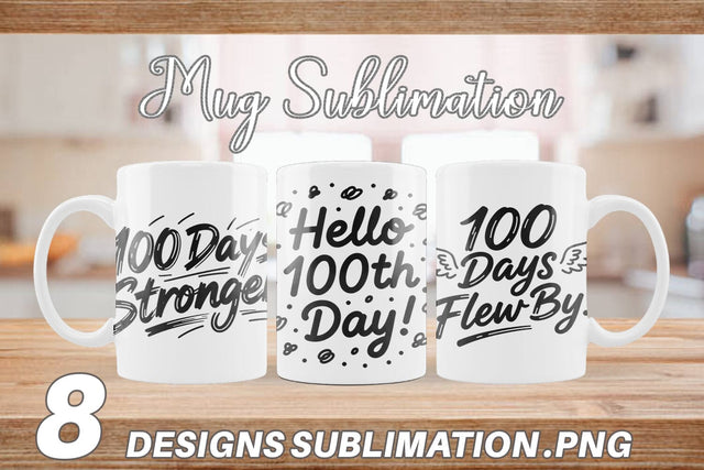 Mug Wrap 100 Days Scribble Art Quotes Sublimation artnoy 