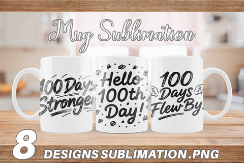 Mug Wrap 100 Days Scribble Art Quotes Sublimation artnoy 