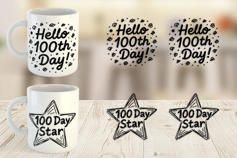 Mug Wrap 100 Days Scribble Art Quotes Sublimation artnoy 