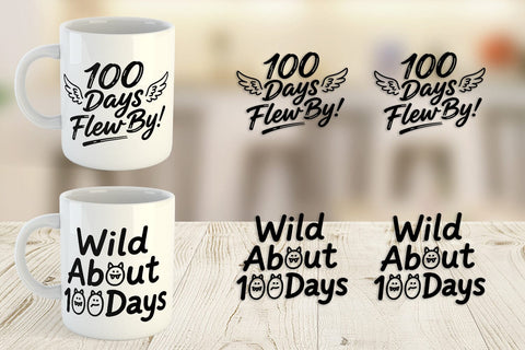 Mug Wrap 100 Days Scribble Art Quotes Sublimation artnoy 