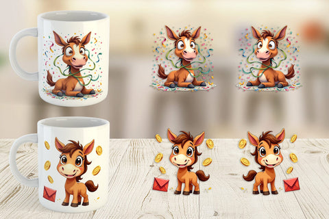 Mug Wrap 2026 Year of the Horse Watercolor Sublimation artnoy 