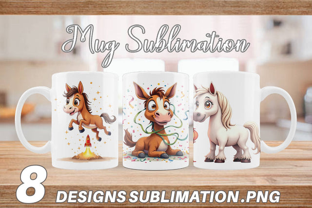 Mug Wrap 2026 Year of the Horse Watercolor Sublimation artnoy 