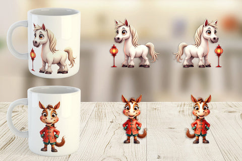 Mug Wrap 2026 Year of the Horse Watercolor Sublimation artnoy 