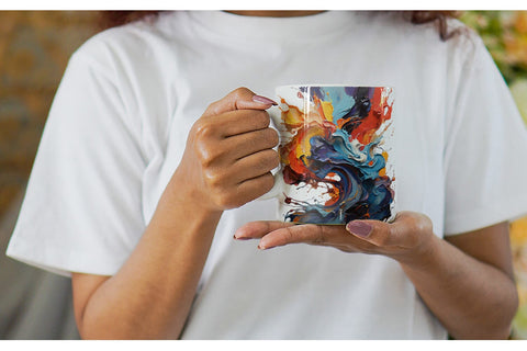 Mug Wrap 3D Abstract Paint Colorful Sublimation artnoy 