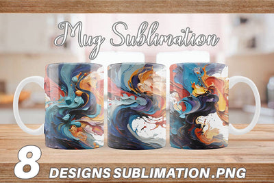 Mug Wrap 3D Abstract Paint Colorful Sublimation artnoy 