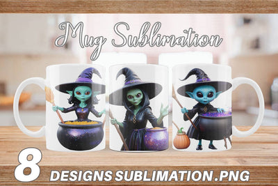 Mug Wrap 3D Alien Witch Sublimation artnoy 