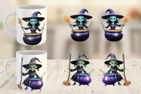 Mug Wrap 3D Alien Witch Sublimation artnoy 