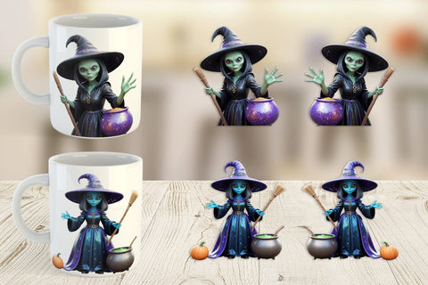 Mug Wrap 3D Alien Witch Sublimation artnoy 
