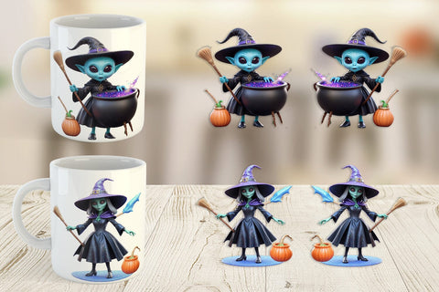 Mug Wrap 3D Alien Witch Sublimation artnoy 