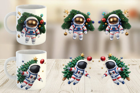Mug Wrap 3D Astronaut Sublimation artnoy 