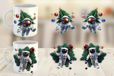 Mug Wrap 3D Astronaut Sublimation artnoy 
