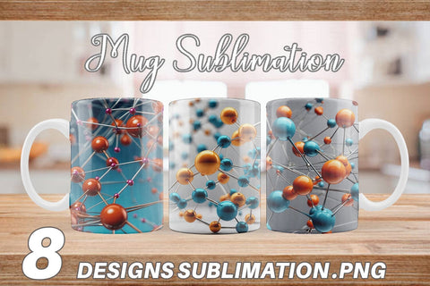 Mug Wrap 3D Atom Sublimation artnoy 