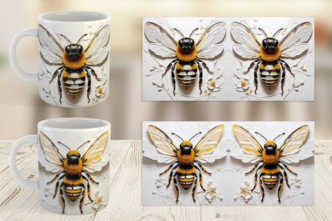 Mug Wrap 3D Bee Painting Sublimation artnoy 