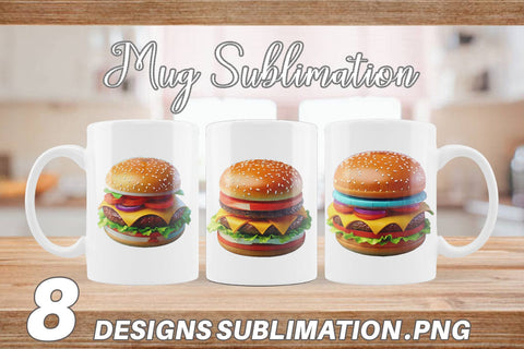 Mug Wrap 3D Burger Sublimation artnoy 