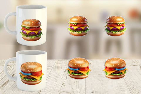 Mug Wrap 3D Burger Sublimation artnoy 