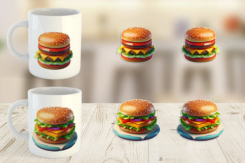 Mug Wrap 3D Burger Sublimation artnoy 