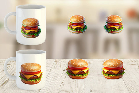 Mug Wrap 3D Burger Sublimation artnoy 