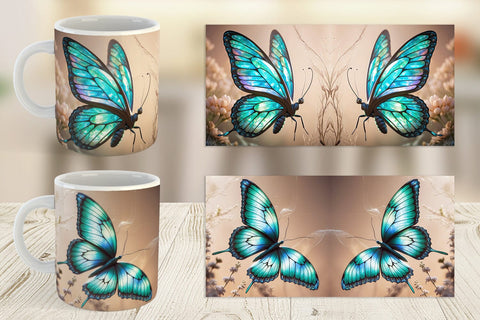 Mug Wrap 3D Butterfly Sublimation artnoy 
