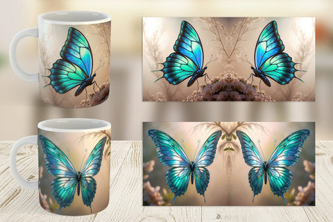 Mug Wrap 3D Butterfly Sublimation artnoy 