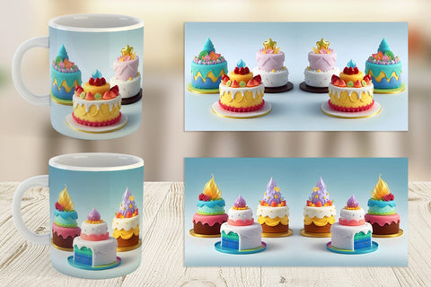 Mug Wrap 3D Cakes Sublimation artnoy 