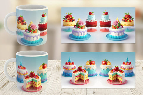 Mug Wrap 3D Cakes Sublimation artnoy 