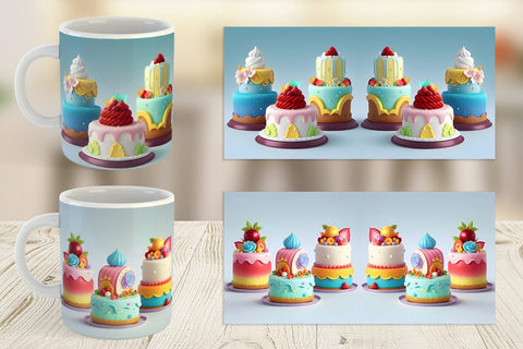 Mug Wrap 3D Cakes Sublimation artnoy 