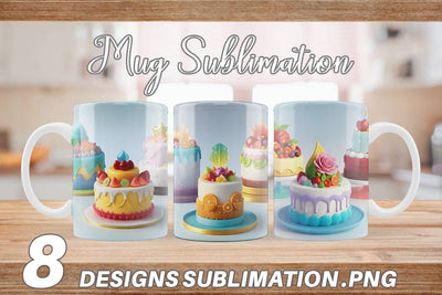 Mug Wrap 3D Cakes Sublimation artnoy 